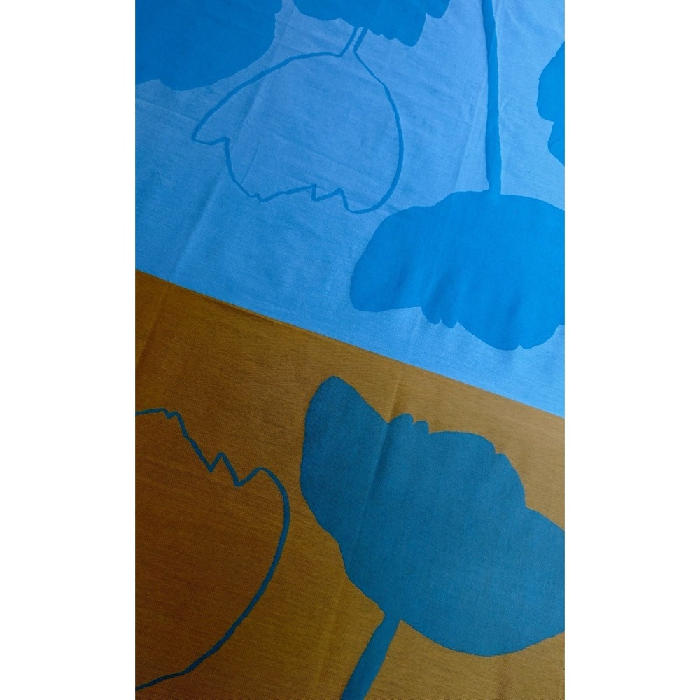 Robert Leheros Moutet rare French Flowers tablerunner Gorgeous Blues Yellows NEW - Picture 8 of 8